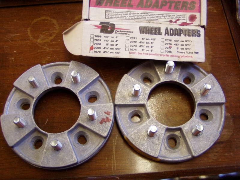 Aluminum wheel adapters 1" thick spacers  two chevy gm to ford 4 3/4 to 4 1/2 