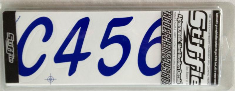 Stiffie whipline solid wls03 boat hull id number decal blue white registration