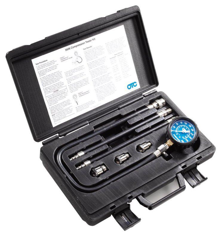 Otc 5606 gas engine compression tester gauge kit automotive tool flex drive hose
