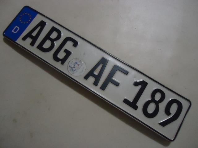 German bmw euro plate # abg af 189 german license plate used 