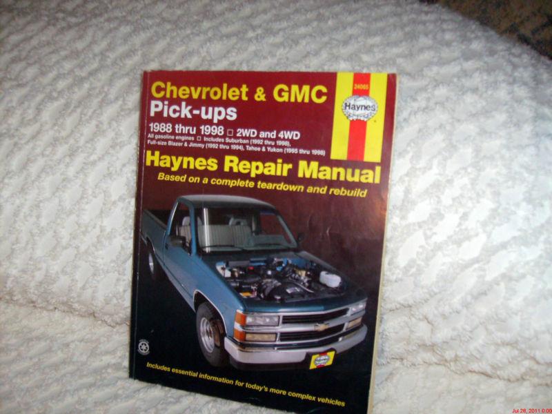 Haynes repair manual chevy/gmc pickup '88-98'