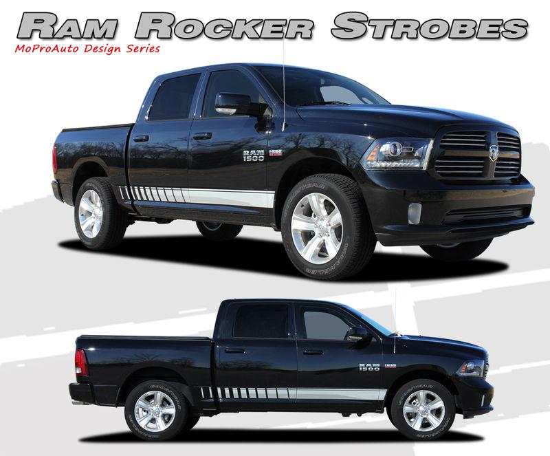 Dodge ram lower rocker panel vinyl graphics decals / 3m pro stripes 2013 t46