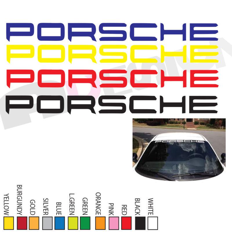 Windshield decal vinyl stickers porsche any color  window car 30" long