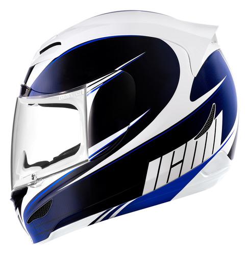 New icon airmada salient full-face adult helmet, blue, small/sm