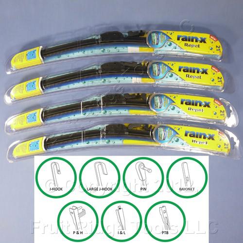 4 rain-x 21" windshield wiper blades repel 8-in-1 water-beading all weather