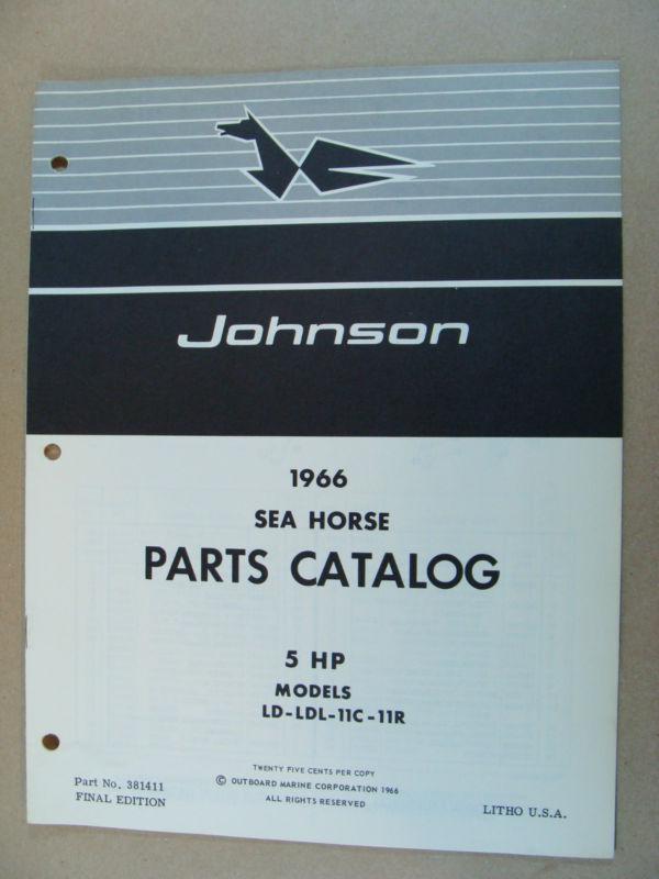 1966 omc johnson 5 hp models ld ldl 11c 11r outboard motor parts catalog 381411