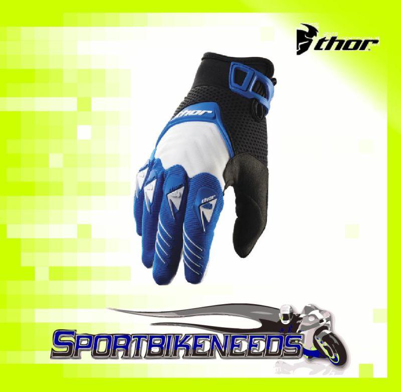 Thor 2012 deflector gloves blue black white small s sm