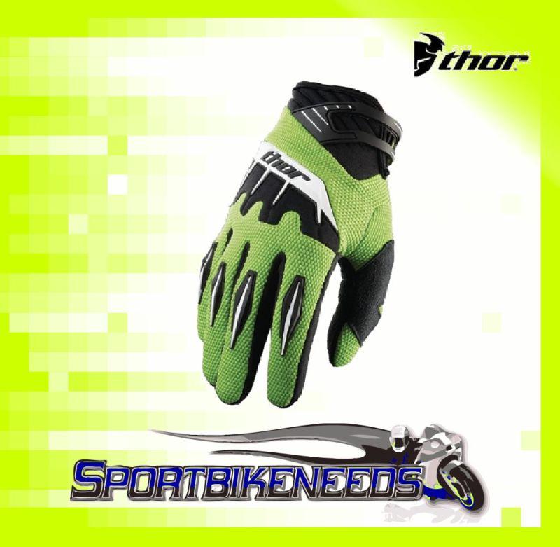 Thor 2012 spectrum gloves green motocross medium m
