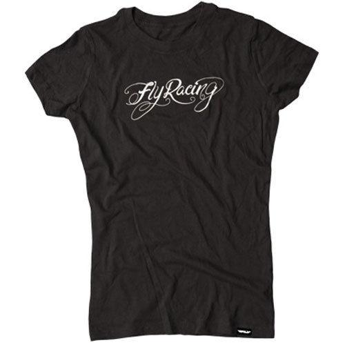 Fly racing logo t-shirt black (womens sm / small)