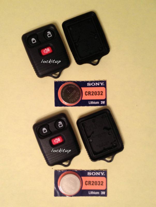 Two new 3 button ford lincoln mercury car remote case and pad+two free batteries