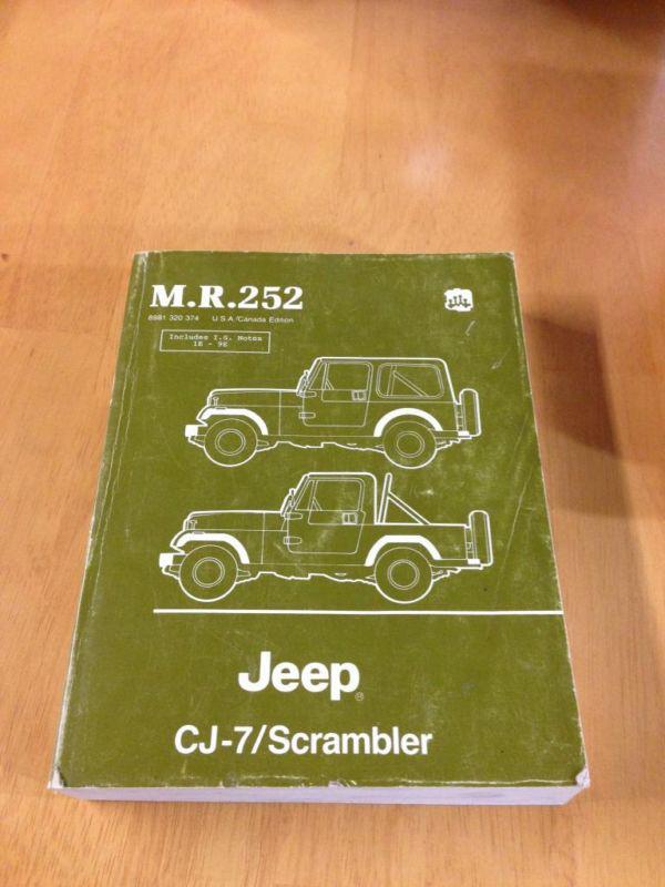 1984 jeep cj7 / scrambler factory service manual mr 252