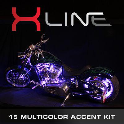 Harley davidson 6pc efx x-line 15 color glow smd led accent pods lights kit