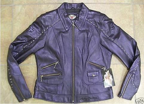 Ladies harley davidson sensation leather jacket ~ sz 1w ~ pearl metallic purple