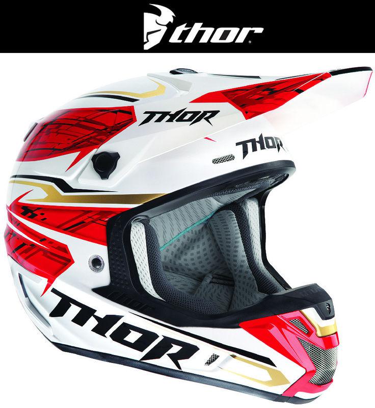 Thor verge boxed red white dirt bike helmet motocross mx atv 2014