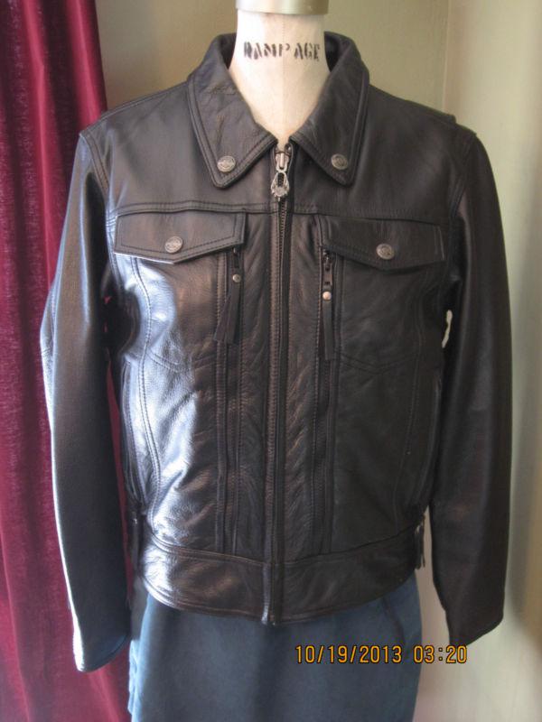 Women’s harley davidson nevada mid-weight leather jacket sz l 98122-03vw zip out