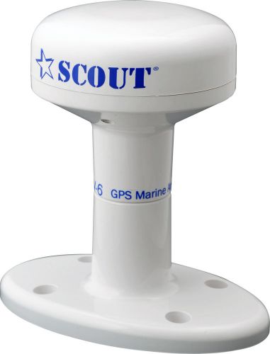 Gps marine boat antenna scout nav6. 27 db 5v dc amp. incl 32ft cable, mount, ss