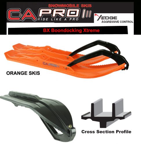 C&amp;a pro bx boondocking pair of orange skis with black loops - new in box!