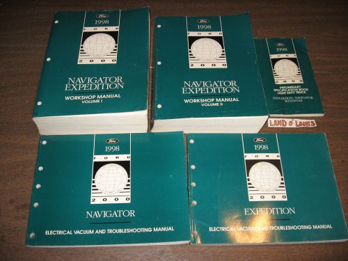 1998 ford expedition lincoln navigator shop/service manual set/2 +choice of evtm