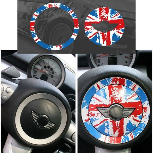 M words decal flag sticker for mini cooper clubman steering wheel console center