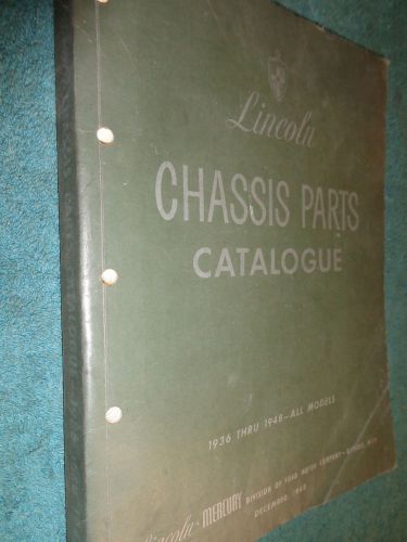 1936-1948 lincoln chassis parts catalog / original parts book!! 37 38 39 40+