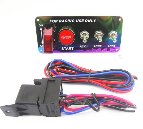 4in1 car colourful panel red led engine ignition start push button toggle switch