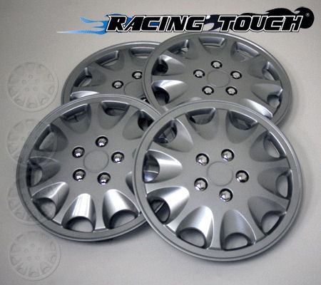 Wheel cover replacement hubcaps 15&#034; inch metallic silver hub cap 4pcs set #028a