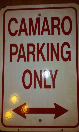 Camaro parking only sign heavy duty. porcelain sign