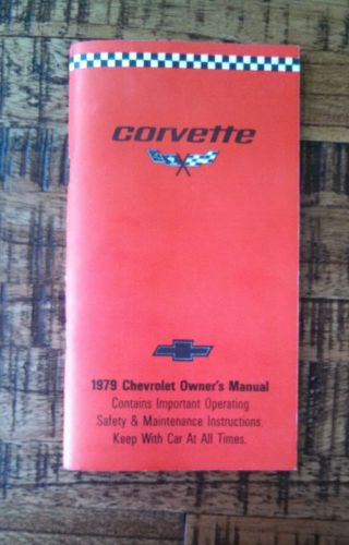 Chevrolet corvette 1979 owners manual excellent condition