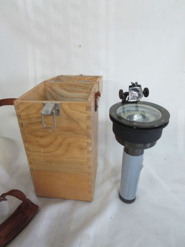 Vintage weem&#039;s system of navigation handheld compass / flashlight + wood box