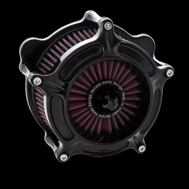 Roland sands black turbine air cleaner - 91-12 harley xl sportster bobber rsd