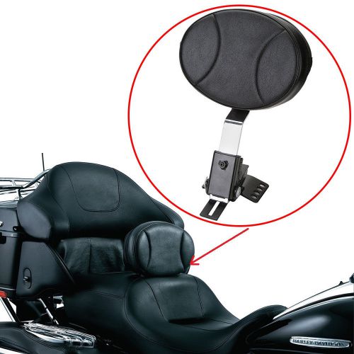 Adjustable plug in driver rider backrest kit for harley touring fltr flht flhr