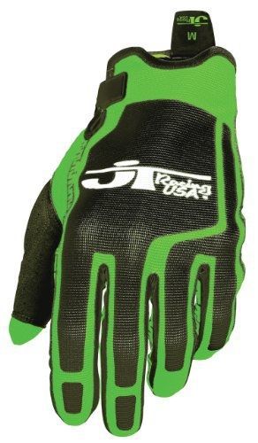 Jt racing usa flex-feel dirt bike mx motocross gloves  (black/green, medium)