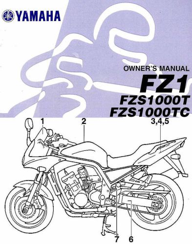 2005 yamaha fz1 fazer motorcycle owners manual -new sealed-fzs 1000 t-fzs1000tc