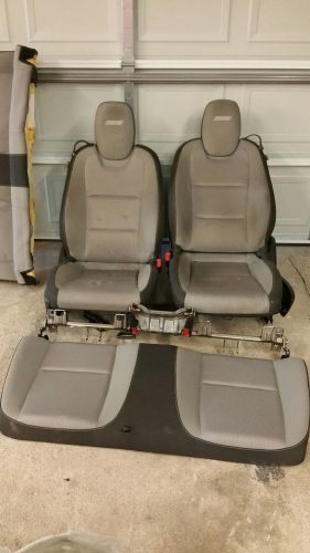 2010-2015 camaro ss light gray &amp; black cloth seats set f&amp;r used oem gm