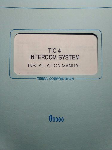 Terra  tic-4 intercom install manual