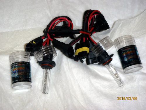 New set of 2 9005 6000k 55watt xenon hid head lamps with wiring harnesses new