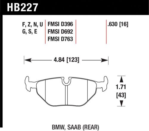 Hawk performance hb227e.630 disc brake pad