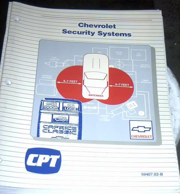 1994 chevrolet security systems factory gm training manual