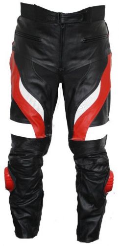 New mens leather motorcycle pants/trousers  waist 32 to 42 inch