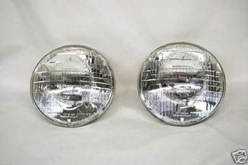 55 56 57 chevy halogen sealed beam headlight headlamp light bulbs pair glass 7&#034;