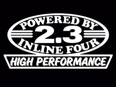 2 hp 2.3 inline four decal set  2300 l 4 cyl decals