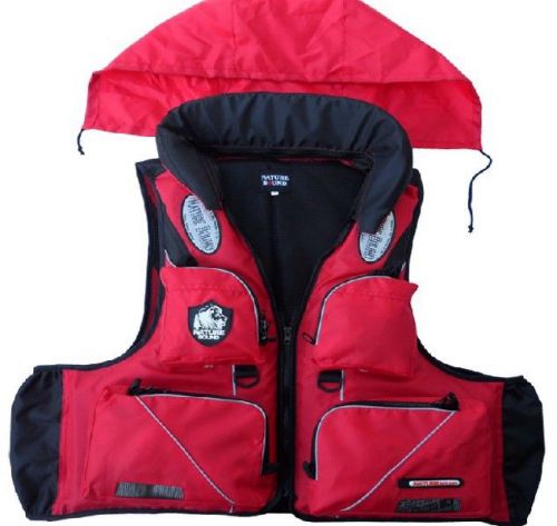 Lqx002 rock fishing survival suit/multi-pocket life-saving red vest