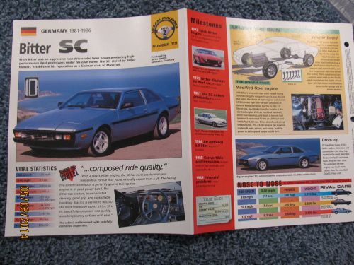 ★★ bitter sc coupe 3.9 - collector brochure specs info - 1981 - 1986 ★★