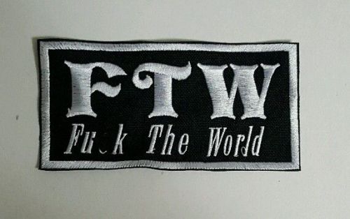 Large ftw patch f@@k the world mc motorcycle vest jacket.
