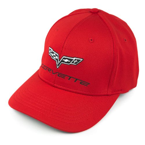 2005-2013 chevrolet corvette c6 embroidered flag logo elite hat -red- free ship