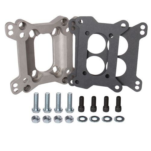 Open center carburetor adapter spacer for sqaure bore 4-barrel manifold