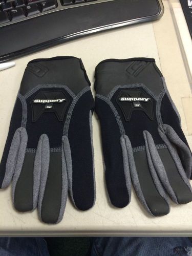 Slippery new  women reform gloves black grey medium, md