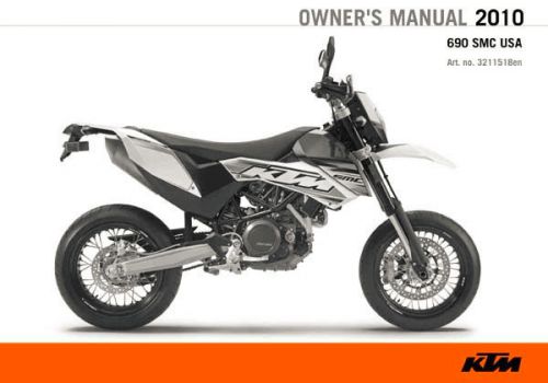 New ktm 690 smc 2010 owners manual. real book. 3211518. free shipping