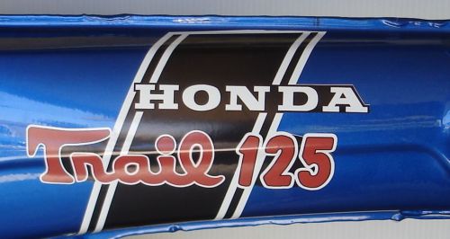 Honda ct70 custom &#034;trail 125&#034; hko 2pc. trail 70 frame decal/sticker set