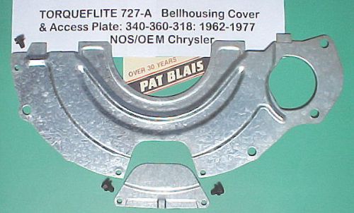 Torqueflite 727-a bellhousing converter cover: 2-piece 1962-77 la &amp; poly engines